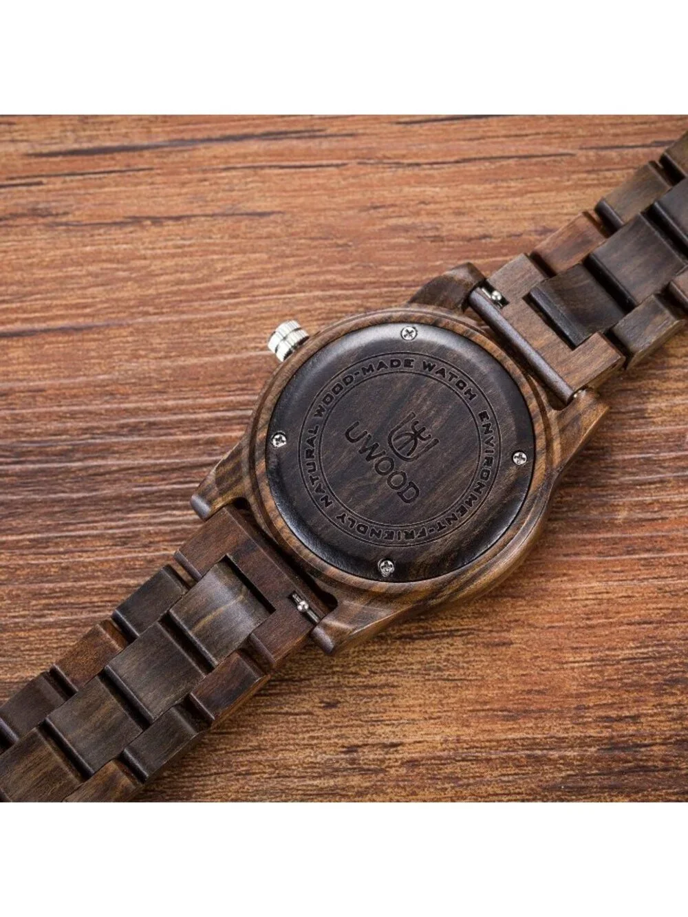 Men's Black Analog Unisex Natural Handmade Adjustable Waterproof Wooden Watch